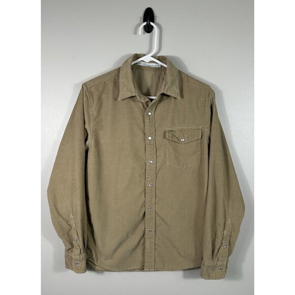 Criquet Shirt Mens Small Tan Corduroy Pearl Snap Long Sleeve Western‎ - Picture 1 of 9